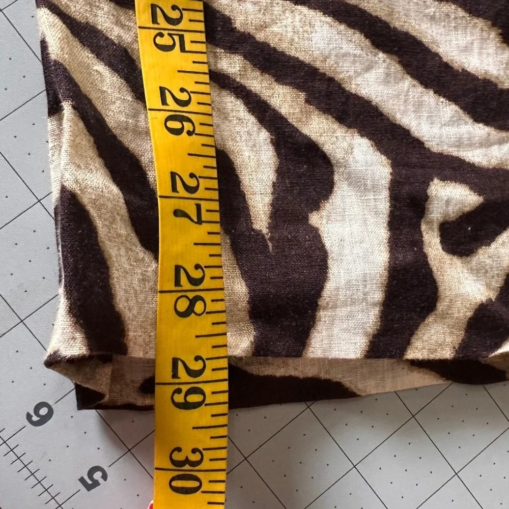 Lauren Ralph Lauren NWT SZ2P Zebra Print Wide Leg Pant Drawstring Bone chocolate - Picture 13 of 14